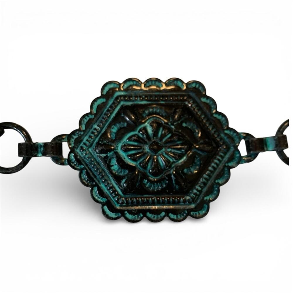 Western Patina Concho Belt - Picture 4 of 5